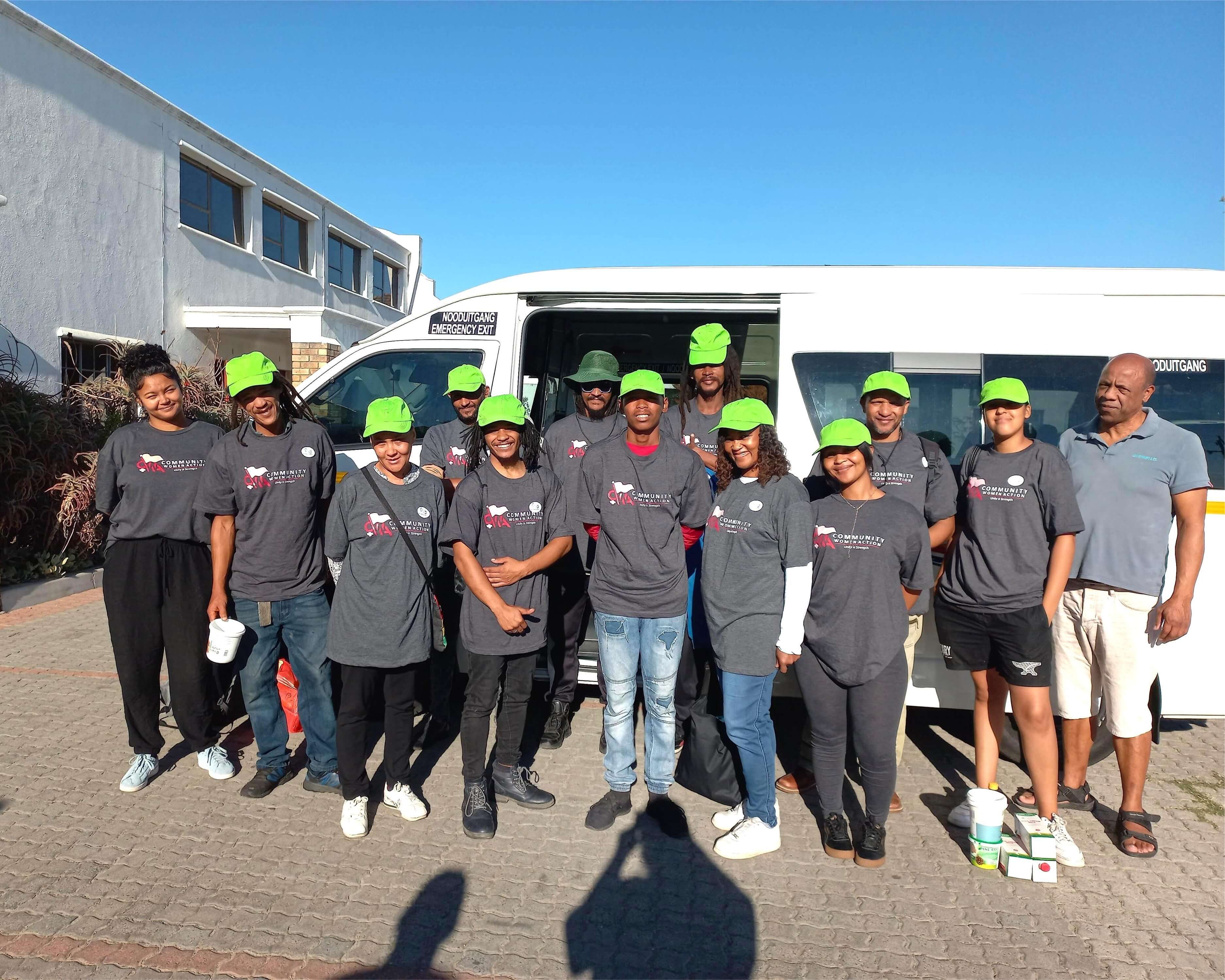 A group of youngsters getting ready to hit the road